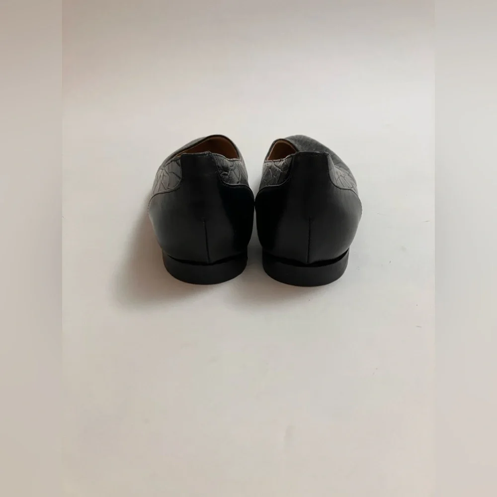 NAPOLEONI Italian all leather croc embossed flats